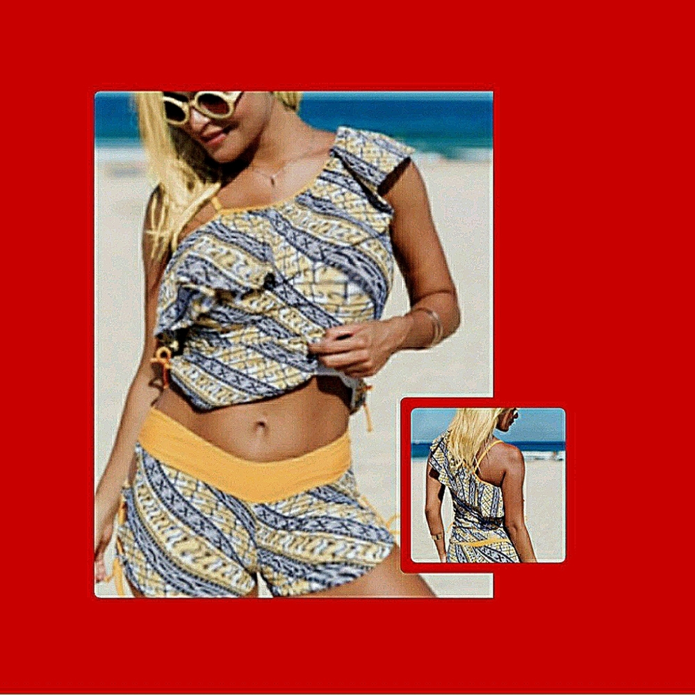 Tankini Trimmed in Gold 🏊‍♀️ 🏄‍♀️ 🤽‍♂️ bathingsuits/swimsuits 👙